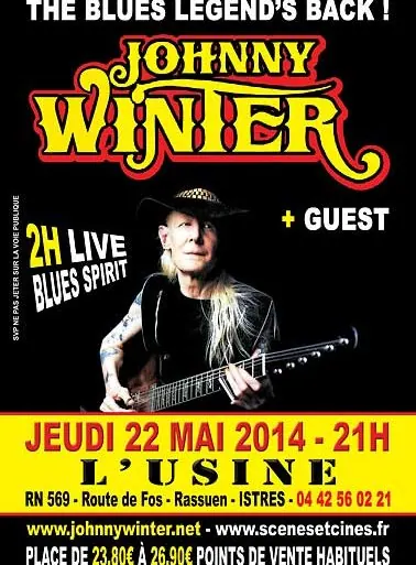 Johnny Winter en concert unique dans la Sud : le 22 mai 2014 à l'Usine d'Istres (13) 43 Johnny Winter en concert unique dans la Sud : le 22 mai 2014 à l'Usine d'Istres (13)
