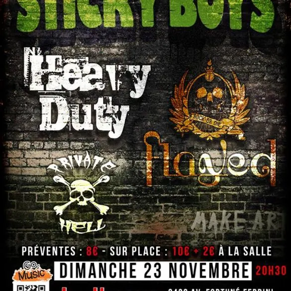Sticky Boys + Private Hell + Flayed + Heavy Duty au Korigan : Live-report