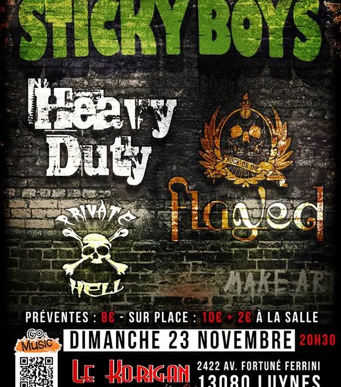 Sticky Boys + Private Hell + Flayed + Heavy Duty au Korigan : Live-report
