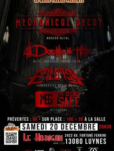 My Secret Safe, Epilepsy, All Dogmas We Hate et Mechanical Decay au Korigan, le live-report 16 My Secret Safe, Epilepsy, All Dogmas We Hate et Mechanical Decay au Korigan, le live-report