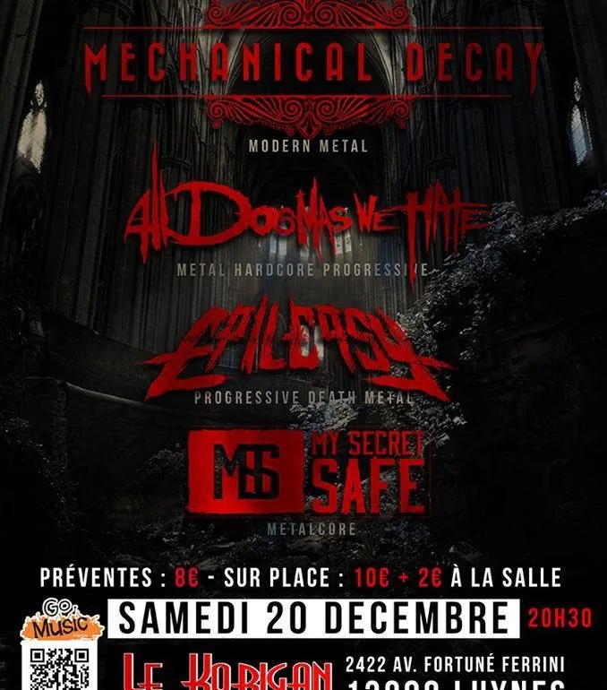 My Secret Safe, Epilepsy, All Dogmas We Hate et Mechanical Decay au Korigan, le live-report 1 My Secret Safe, Epilepsy, All Dogmas We Hate et Mechanical Decay au Korigan, le live-report