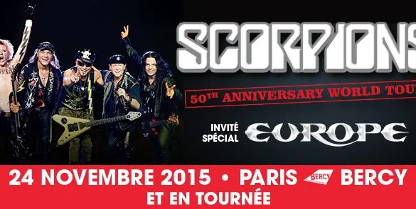 Scorpions de retour en France avec Europe en 2015 !!