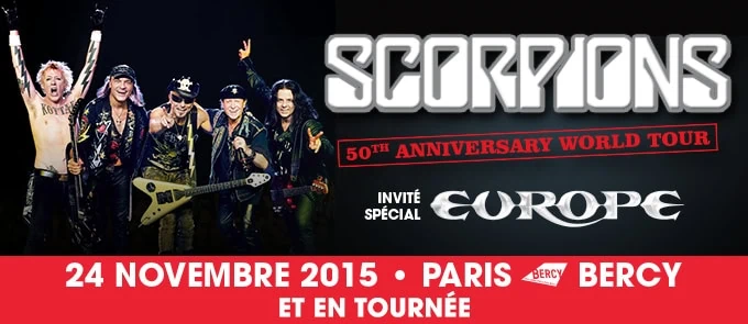 Scorpions de retour en France avec Europe en 2015 !!