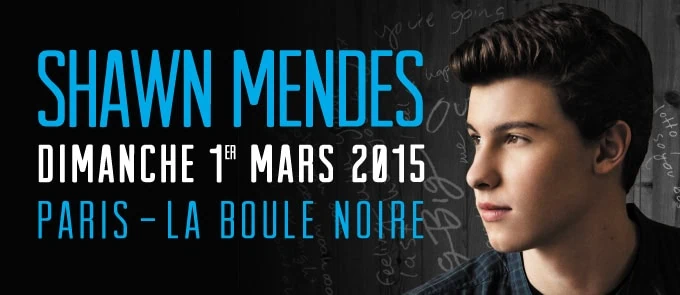 Shawn Mendes, l'idole des ado du monde entier en concert à Paris le 1er Mars 2015