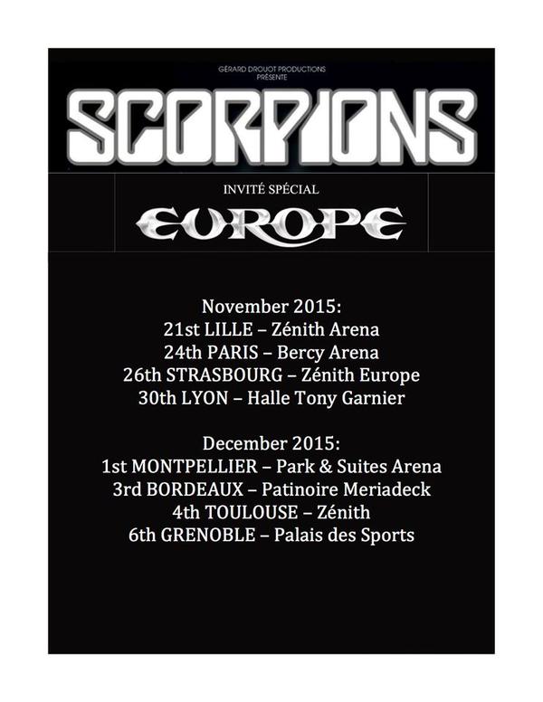 tournée scorpions europe 2015