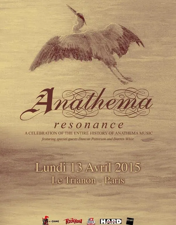 Anathema sera en concert le 13 avril 2015 au Trianon