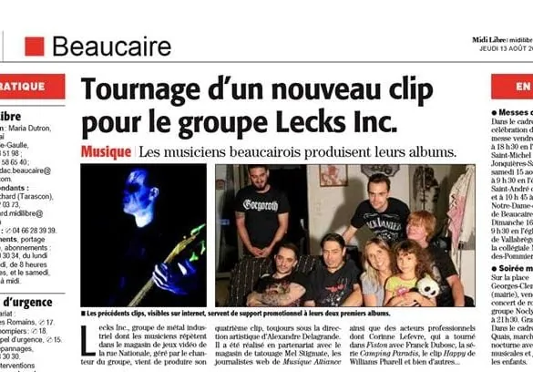 Lecks inc. vient de tourner deux nouveaux clips disponibles en fin d'année