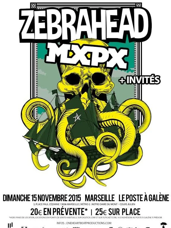 ZEBRAHEAD et MXPX au Poste à Galène (Marseille) le 15 Novembre 2015