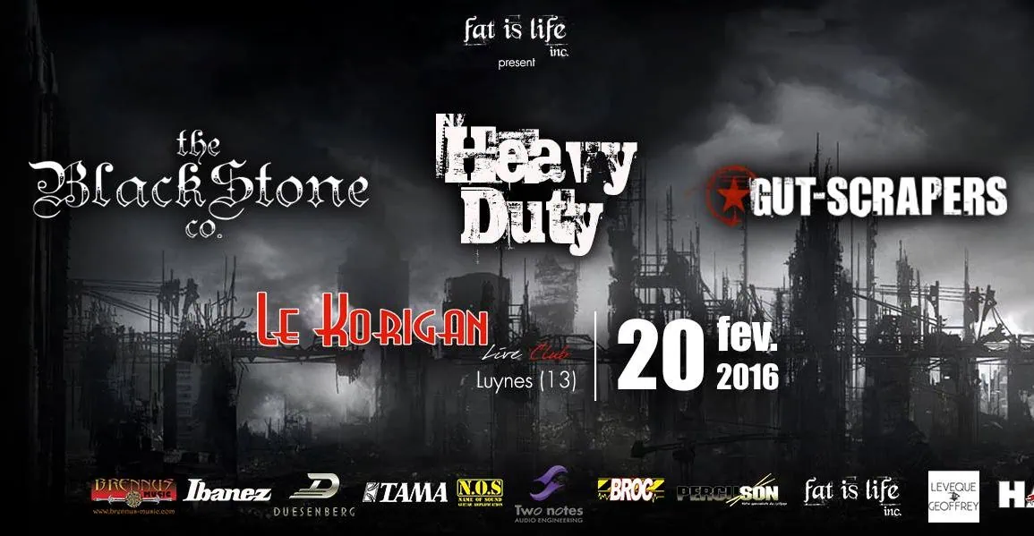 Gut Scrapers + The Blackstone Co. + Heavy Duty au Korigan le 20 février 2016 : la galerie de photos