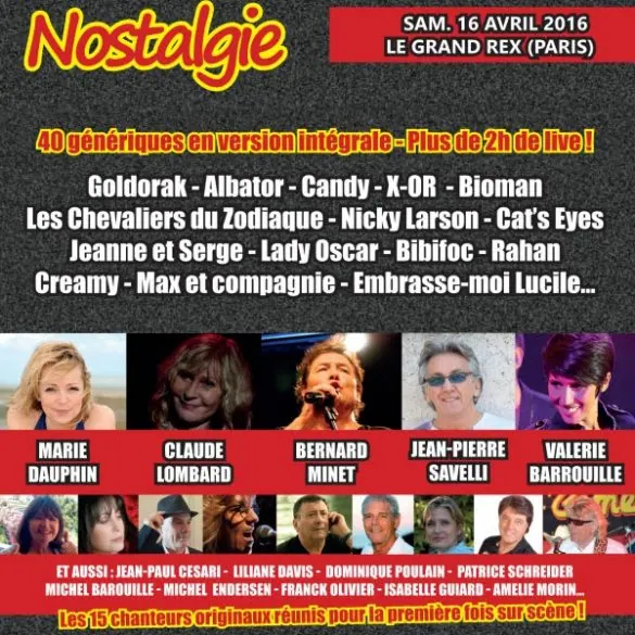 Animé Nostalgie : Le concert des génériques de dessin animés le 16 avril au Grand Rex 2 Animé Nostalgie : Le concert des génériques de dessin animés le 16 avril au Grand Rex