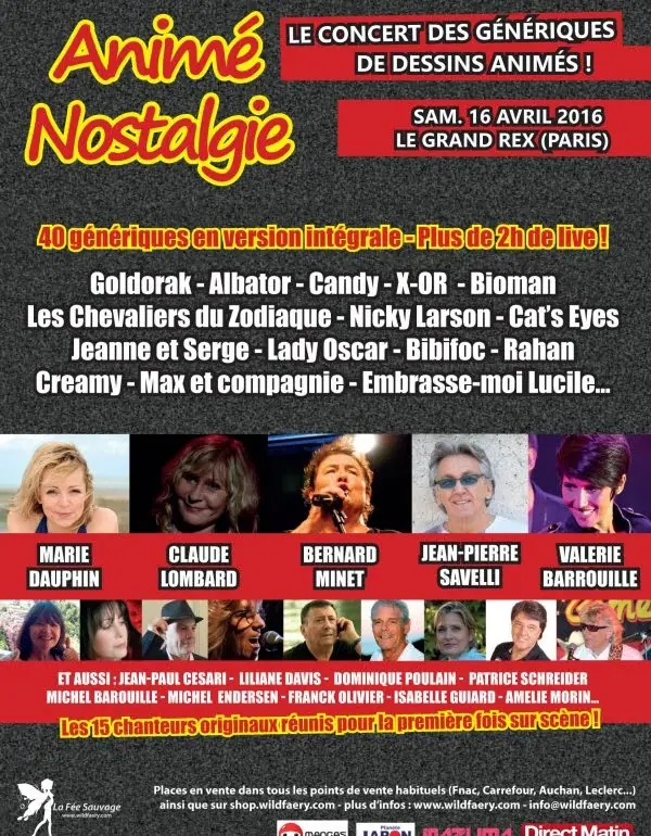 Animé Nostalgie : Le concert des génériques de dessin animés le 16 avril au Grand Rex 1 Animé Nostalgie : Le concert des génériques de dessin animés le 16 avril au Grand Rex