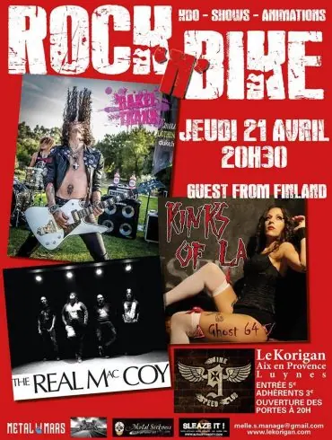 The Real Mac Coy + Kinks of LA + Rakel Traxx au Korigan le 21 Avril 2016 : notre live-report