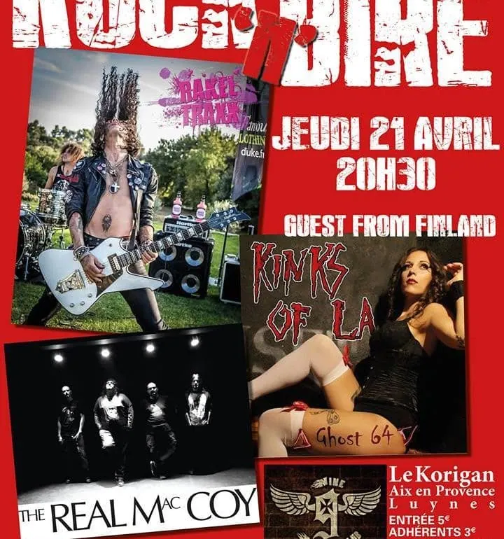 The Real Mac Coy + Kinks of LA + Rakel Traxx au Korigan le 21 Avril 2016 : notre live-report