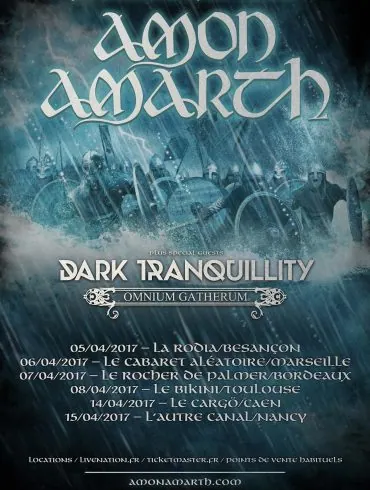 Amon Amarth, nouvelles dates pour la tournée française 2017 !!