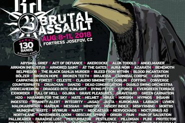 Affiche complète du Brutal Assault 2018. 18 Affiche complète du Brutal Assault 2018.