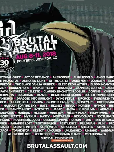 Affiche complète du Brutal Assault 2018. 6 Affiche complète du Brutal Assault 2018.