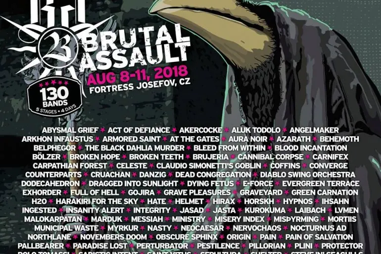 Affiche complète du Brutal Assault 2018. 9 Affiche complète du Brutal Assault 2018.