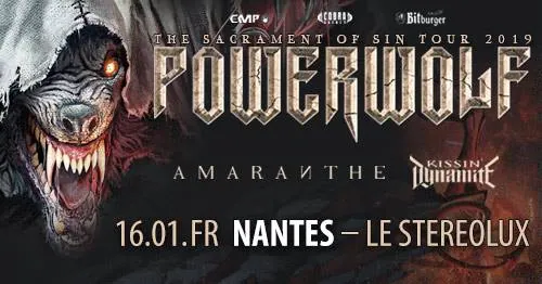 Concert de Kissin’s Dynamite + Amaranthe + Powerwolf au Stéréolux : notre live-report!