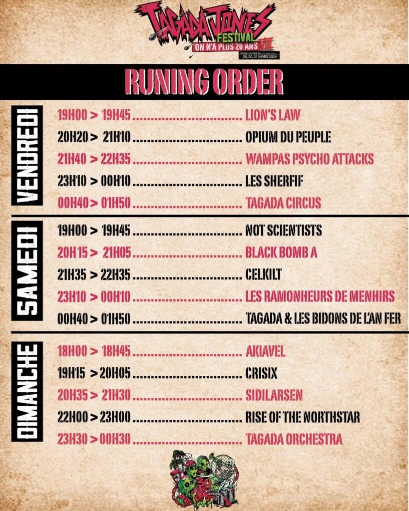 Running order : Festival on n'a plus 20 ans 4 Running order : Festival on n'a plus 20 ans