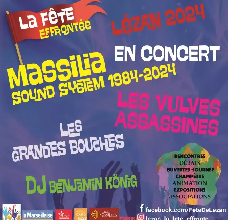 Massilia Sound System en tête d'affiche de la Fête Effrontée de Lezan (30) le 22 juin 2024 1 Massilia Sound System en tête d'affiche de la Fête Effrontée de Lezan (30) le 22 juin 2024