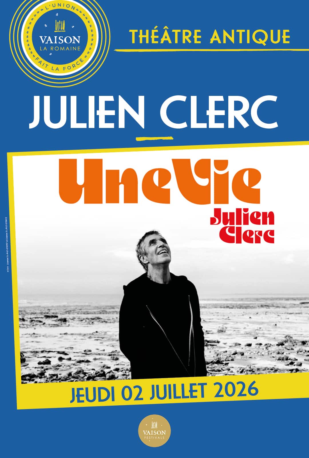Julien Clerc en concert au Théâtre Antique de Vaison-la-Romaine en 2026