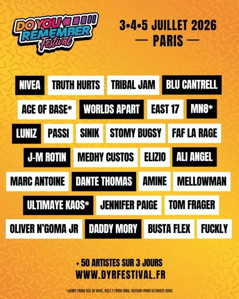 Do You Remember Festival 2026 (Paris): plongée nostalgique avec les légendes des années 90-2000 4 Do You Remember Festival 2026 (Paris): plongée nostalgique avec les légendes des années 90-2000
