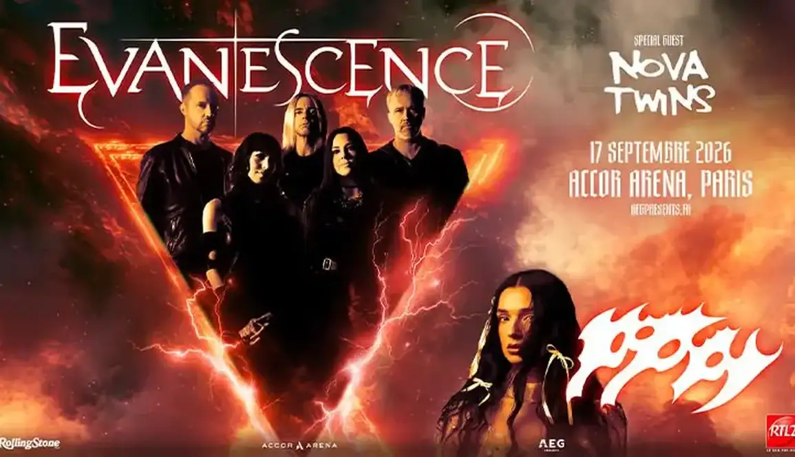 Evanescence annonce son grand retour à Paris avec un concert événement en 2026. 1 Evanescence annonce son grand retour à Paris avec un concert événement en 2026.