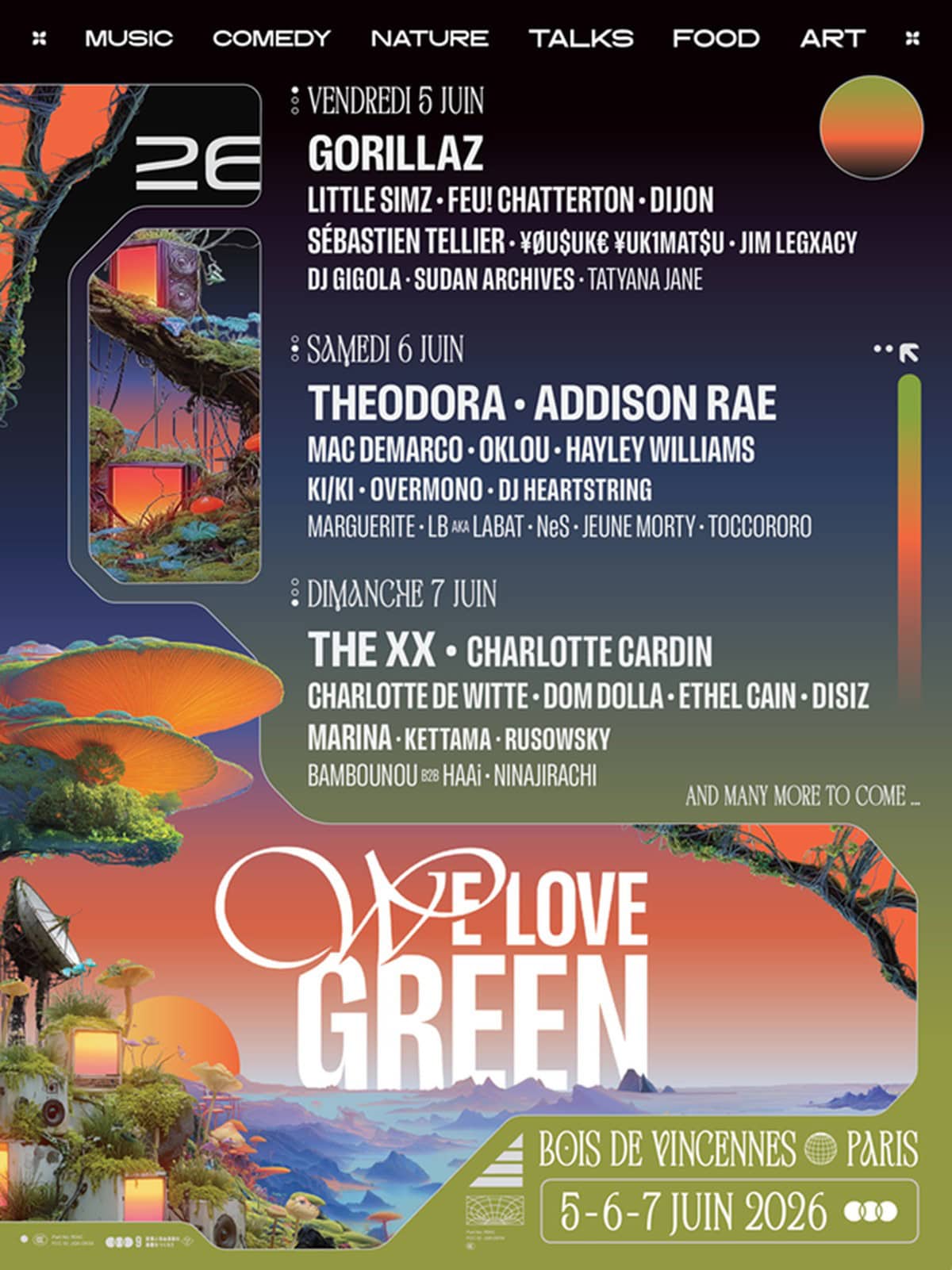 We Love Green 2026 : Le Line-Up Dévoilé avec Gorillaz et The xx