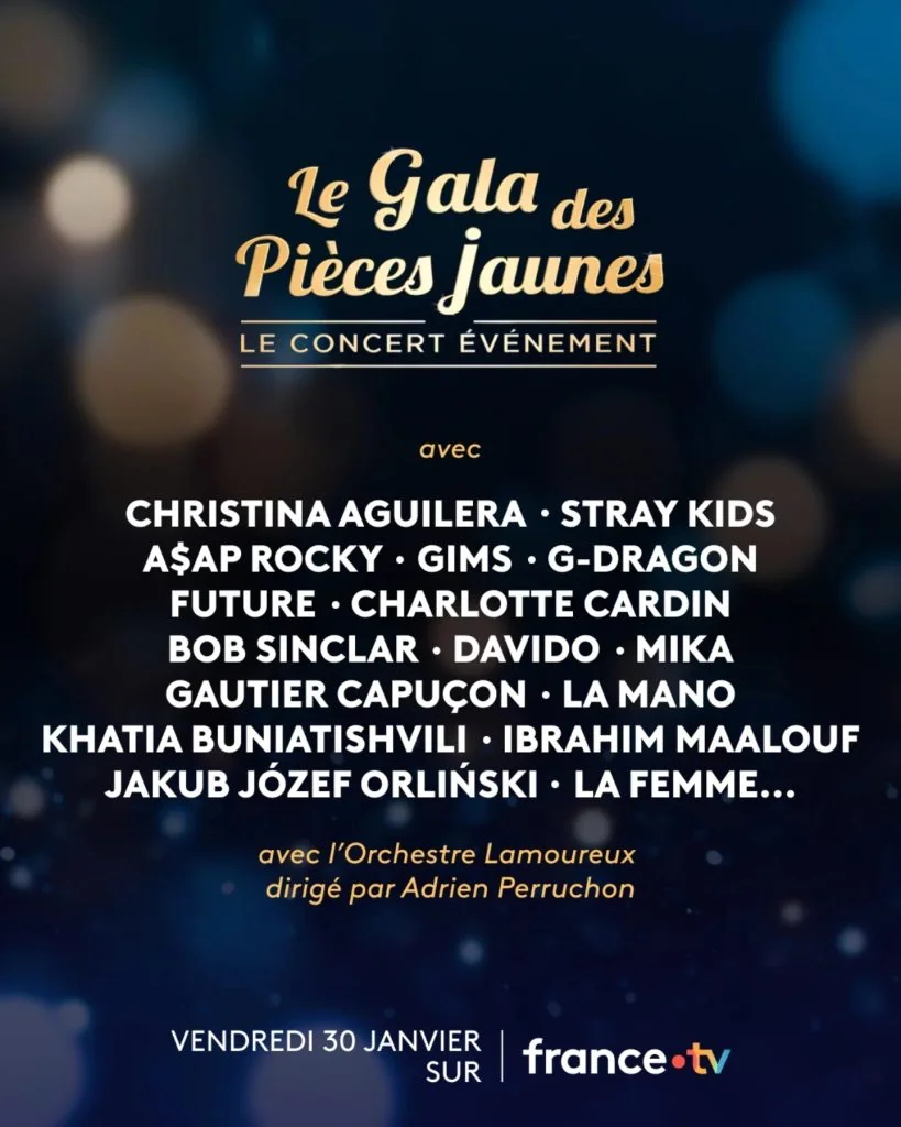 Gala des Pièces Jaunes 2026 : Christina Aguilera, G-Dragon, Stray Kids et A$AP Rocky enflamment Paris La Défense Arena
