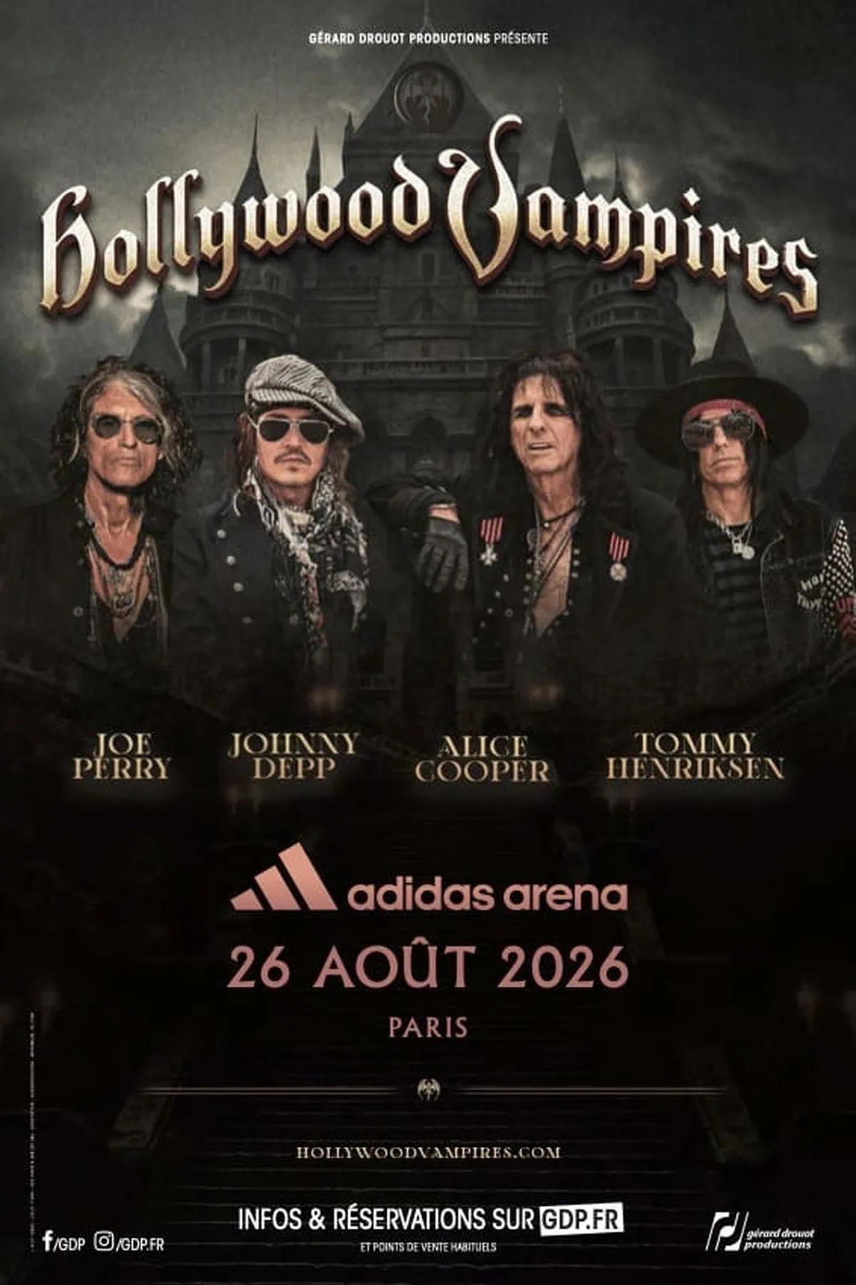 Hollywood Vampires en concert à Paris Adidas Arena 26 août 2026 4 Hollywood Vampires en concert à Paris Adidas Arena 26 août 2026