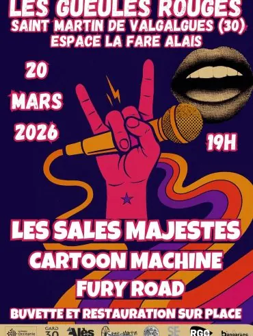 Festival Les Gueules Rouges : Les Sales Majestés, Cartoon Machine et Fury Road dans le Gard (30) 4 Festival Les Gueules Rouges : Les Sales Majestés, Cartoon Machine et Fury Road dans le Gard (30)